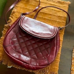 Vintage Oxblood Faux Leather Purse